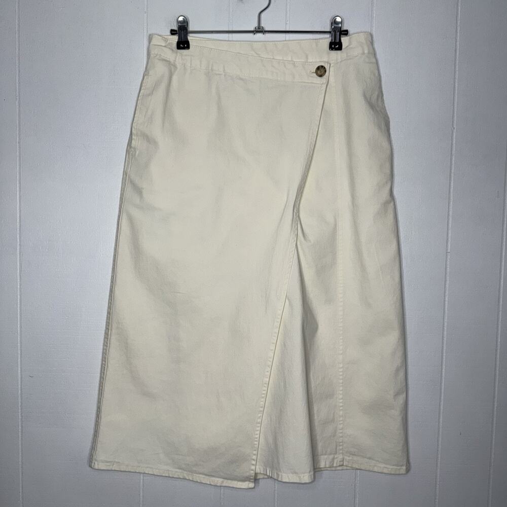 Universal Thread Women’s Midi Wrap Skirt Canvas Ivory Size 8